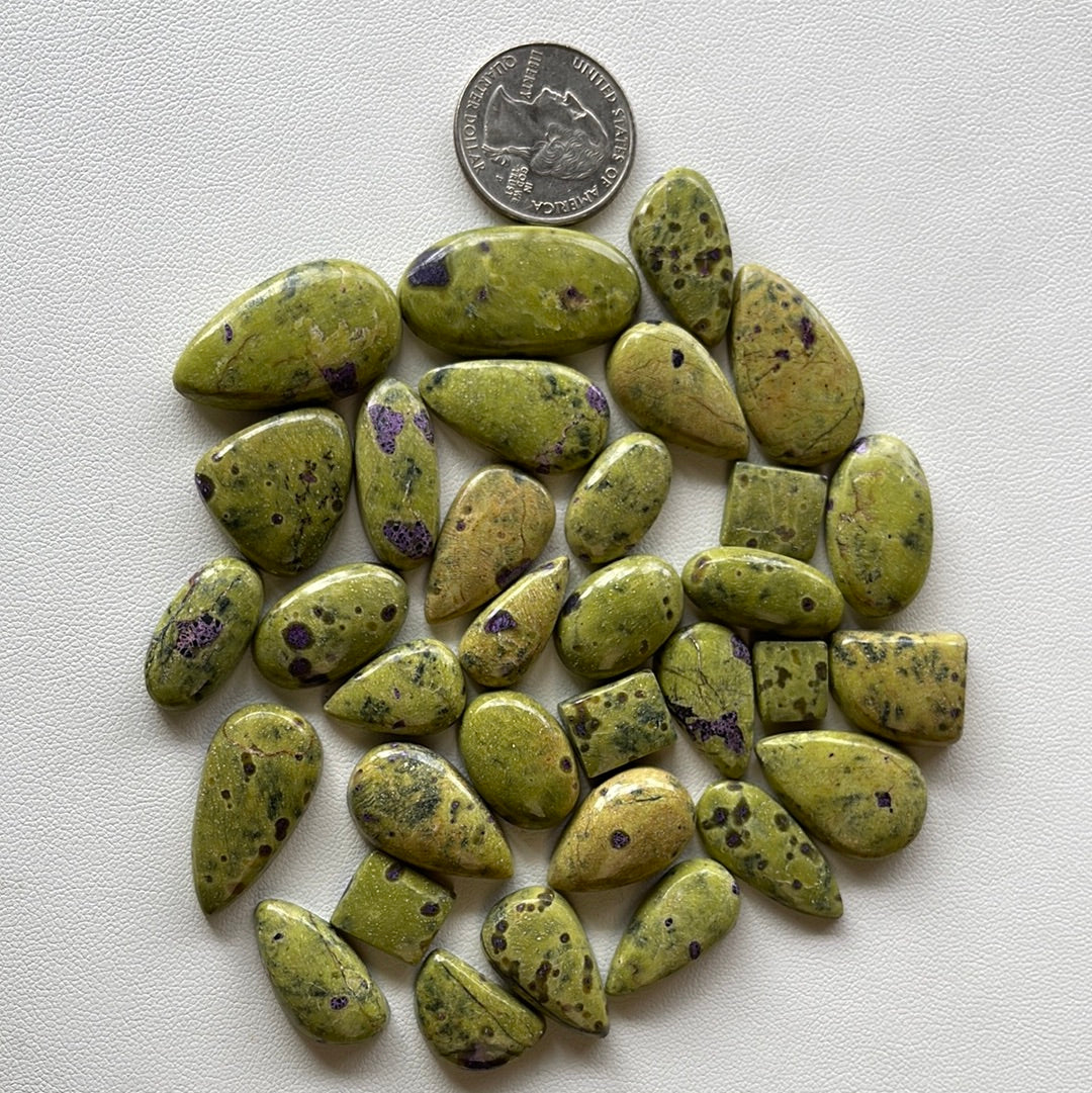 Stichite a.k.a. "Atlantasite" cabochons MMM